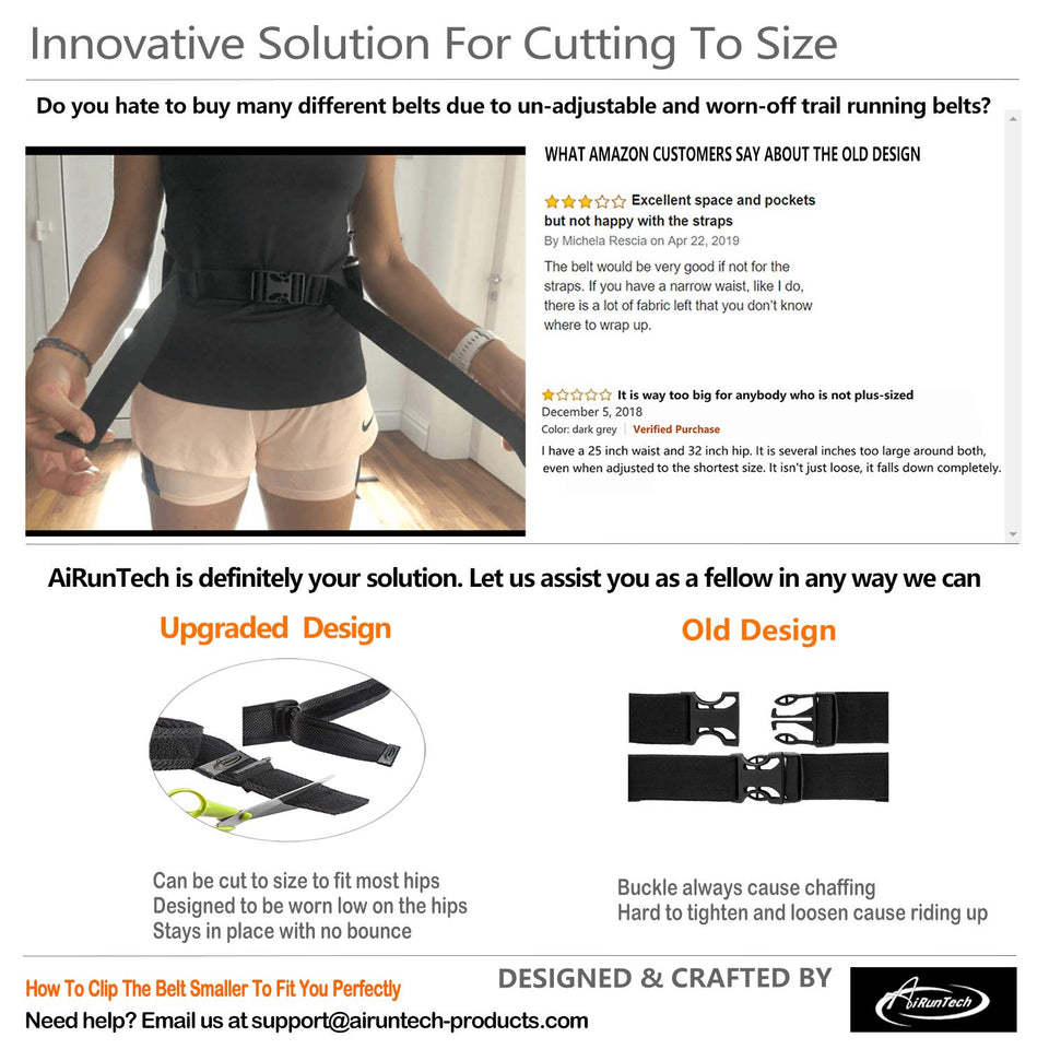 AiRunTech Upgraded No Bounce Hydration Belt