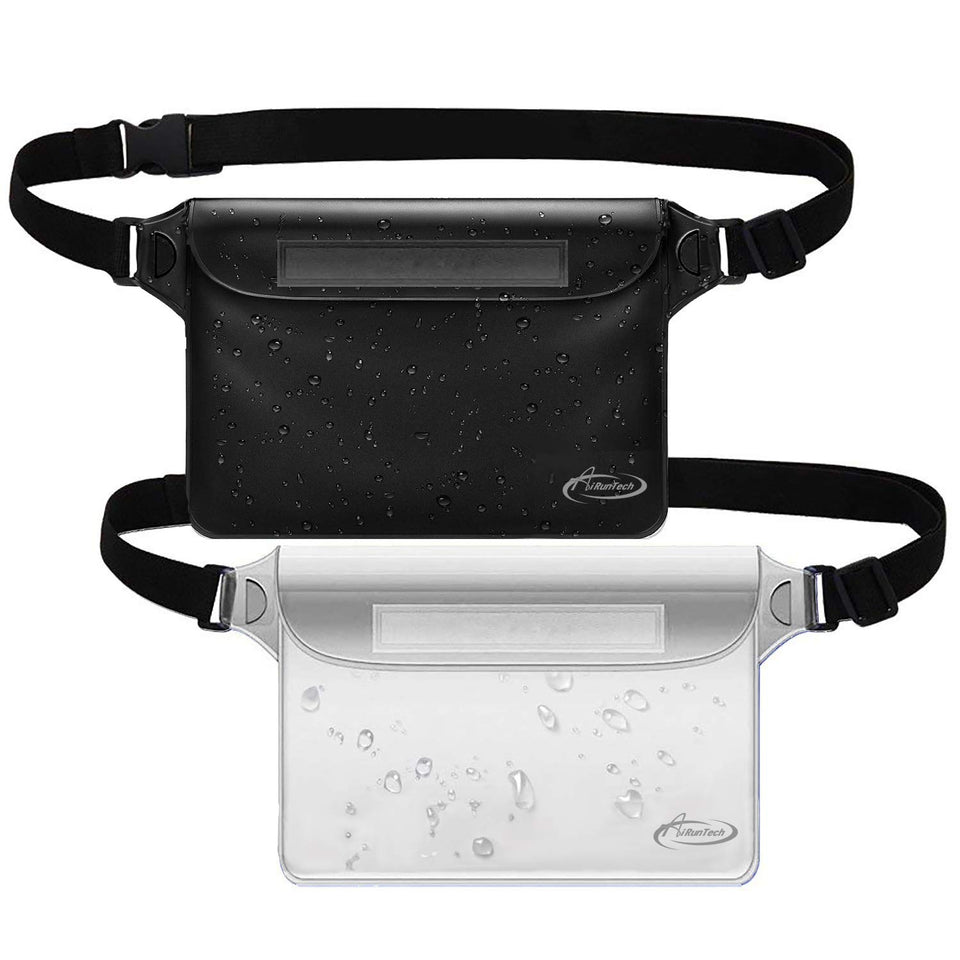 AiRunTech Waterproof Pouch with Waist Strap (2 Pack)