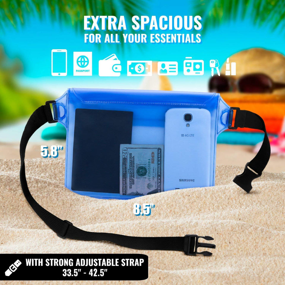 AiRunTech Waterproof Pouch with Waist Strap (2 Pack)