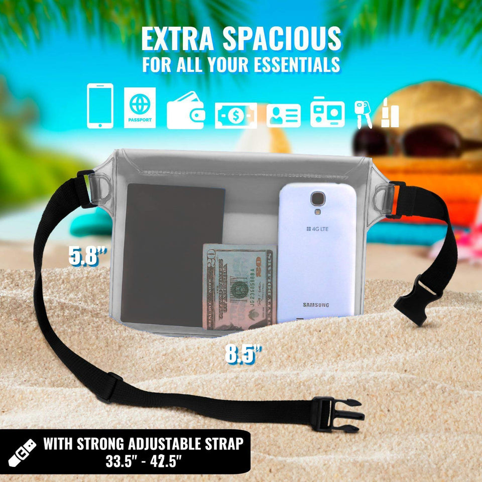 AiRunTech Waterproof Pouch with Waist Strap (2 Pack)