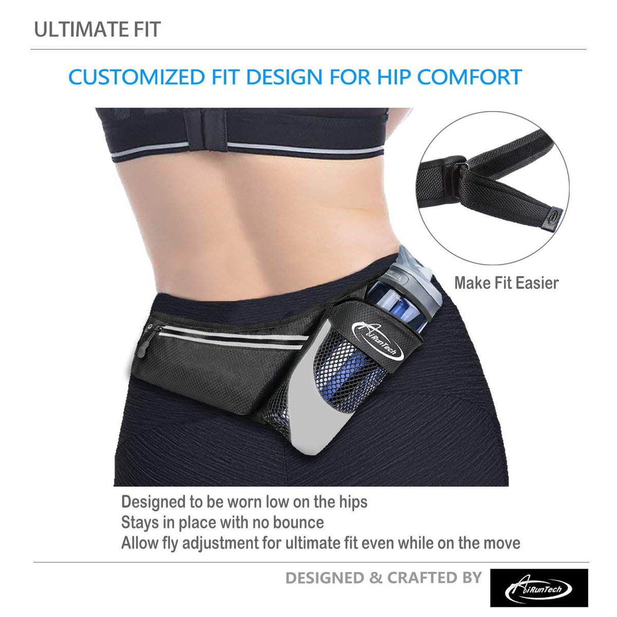 AiRunTech Upgraded No Bounce Hydration Belt