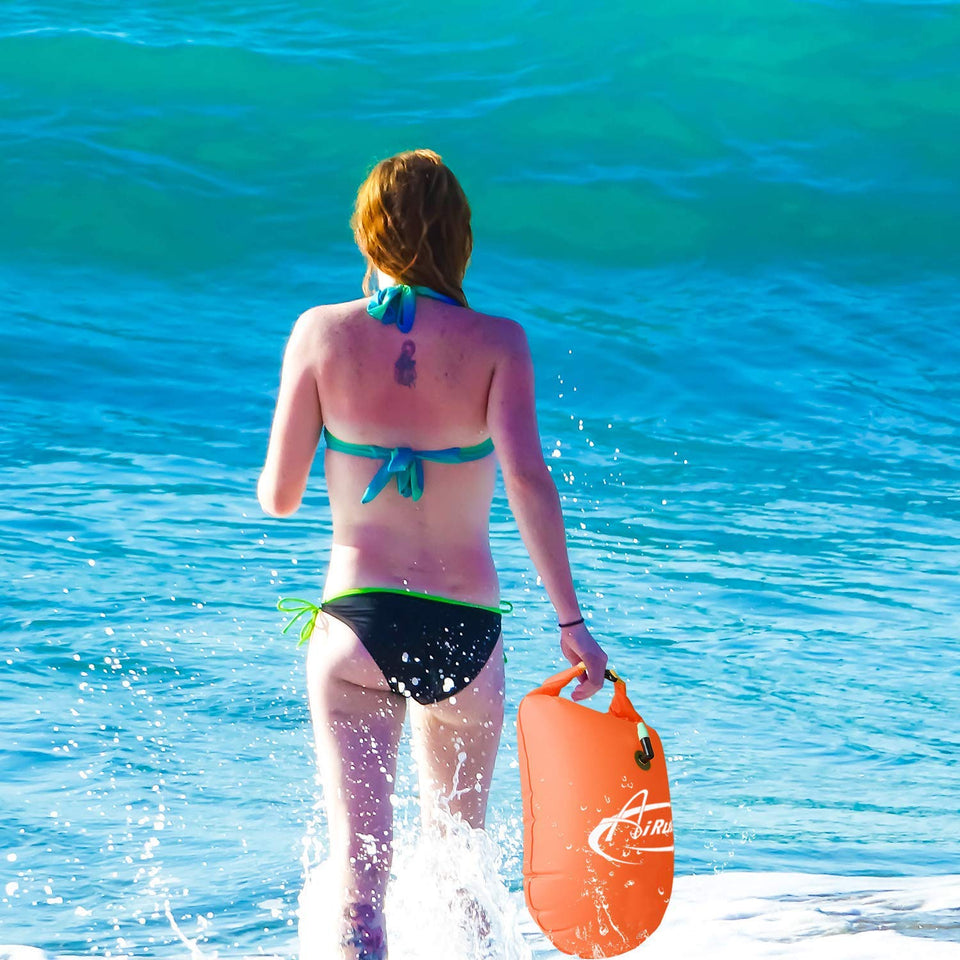Swim Buoy, 20L Inflatable Swim Safety Float Open Water Swim Bubble
