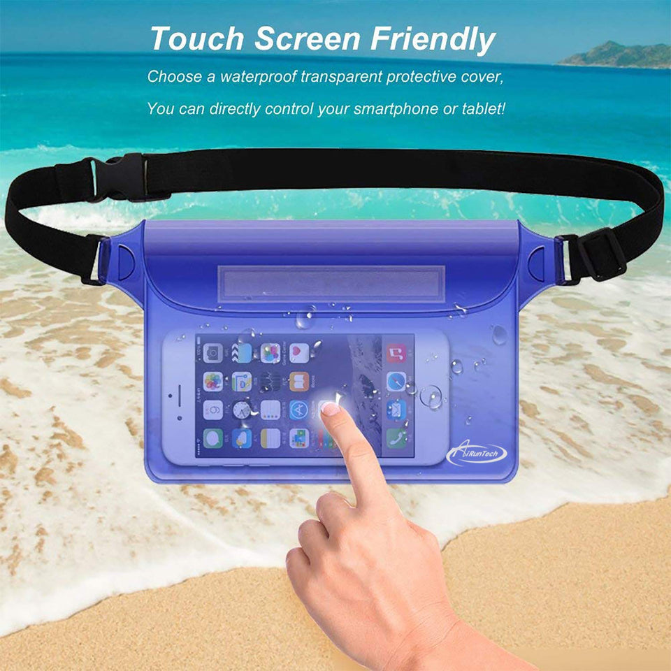 AiRunTech Waterproof Pouch with Waist Strap (2 Pack)
