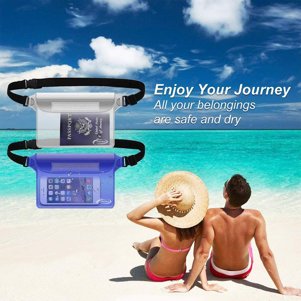 AiRunTech Waterproof Pouch with Waist Strap (2 Pack)