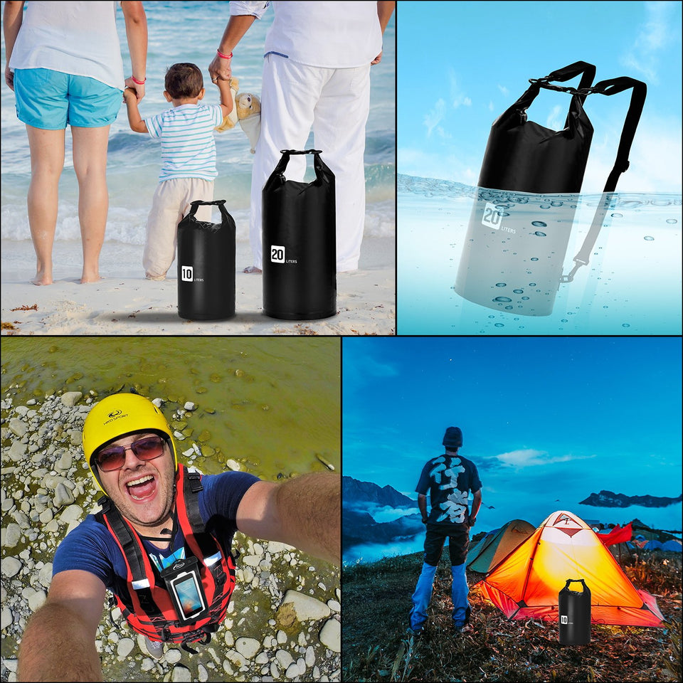 AiRunTech Waterproof Dry Bag, 10L + 20L