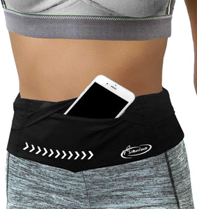 AiRunTech Adjustable Running Belt Waist Pack with Phone Holder for All Phones, No-Bounce, Slim, Lightweight and Secure, Suitable for Men and Women